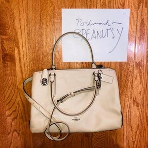 EUC COACH Laptop Large Brooklyn Carryall 34 bag satchel tote pebble leather work